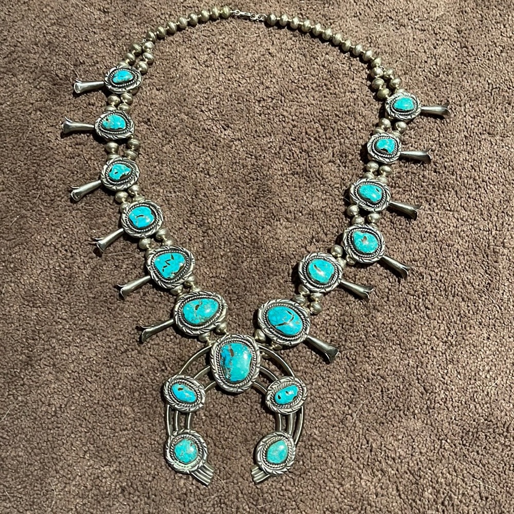 Beautiful squash necklace- has been on display for approximately 6 decades.